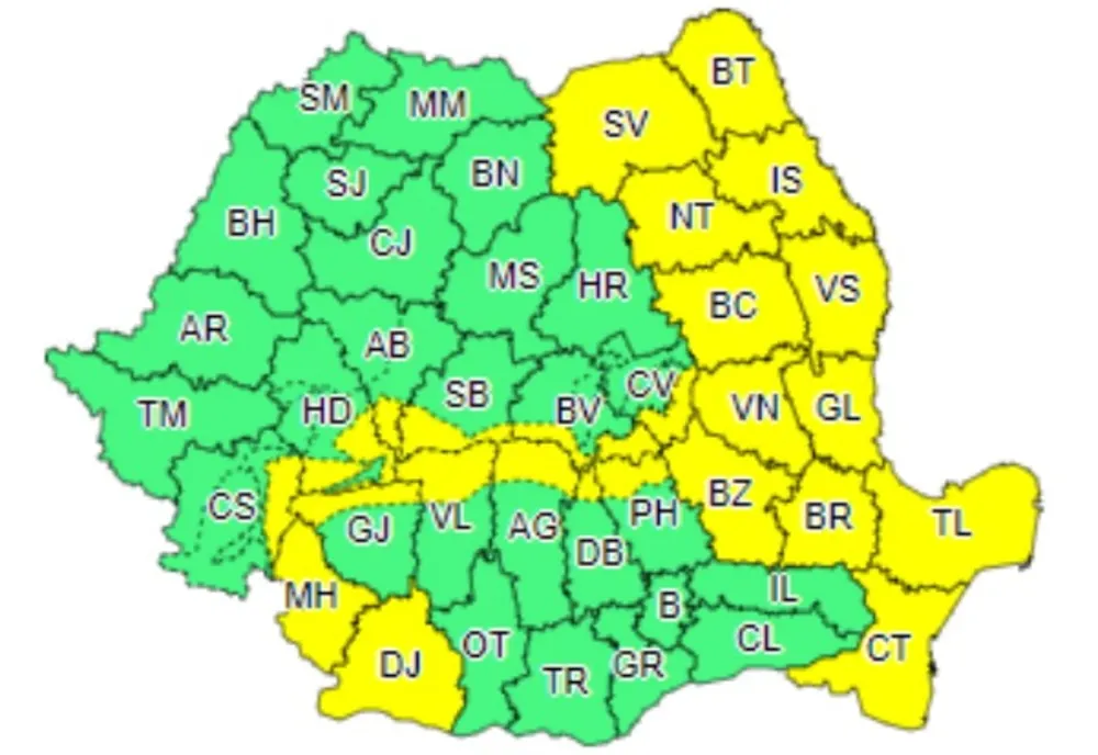 Atenționare meteorologică! Cod galben de vânt