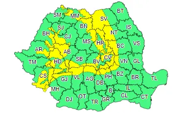 Alertă de vreme severă în toată țara. Au fost emise coduri de vânt puternic și viscol
