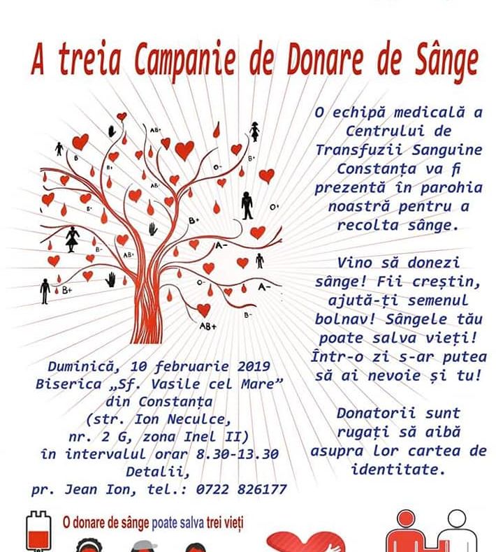 Donare de sânge la biserica „Sf. Vasile cel Mare” din Constanța