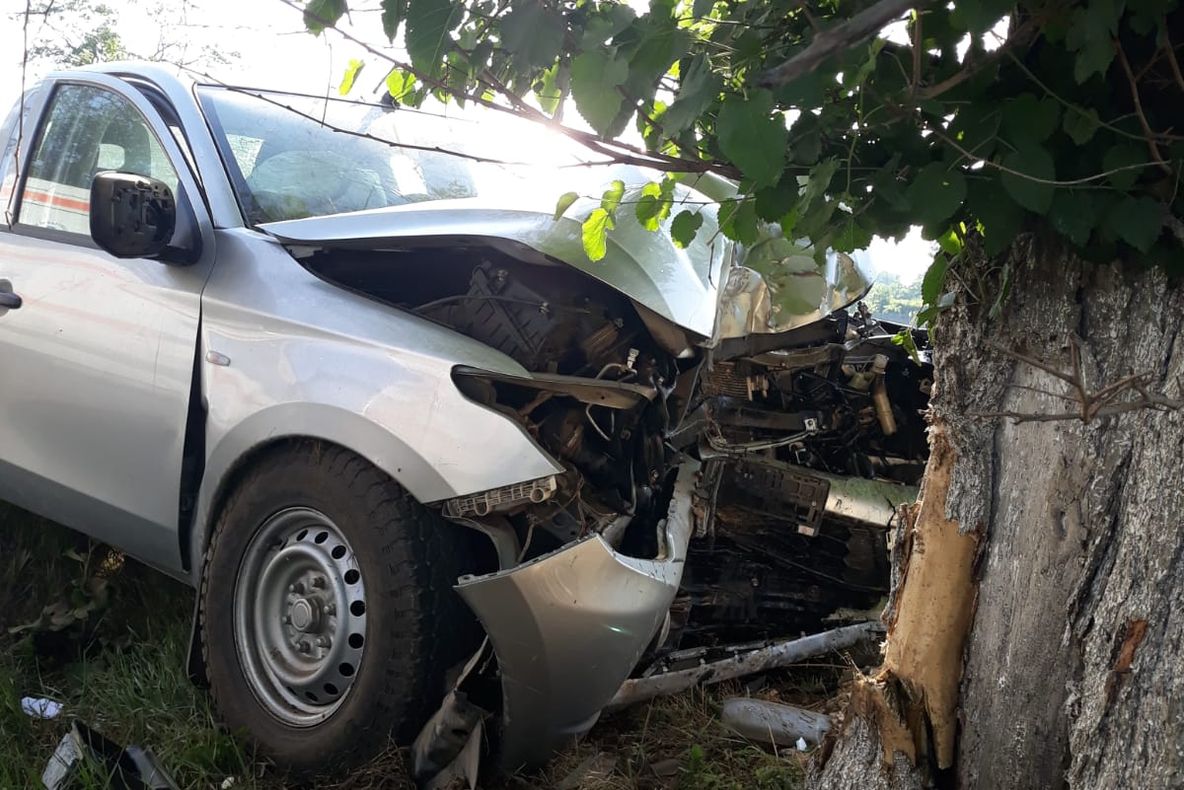 FOTO VIDEO| O femeie a intrat cu mașina în copac și a murit pe loc, pe o șosea din Constanța