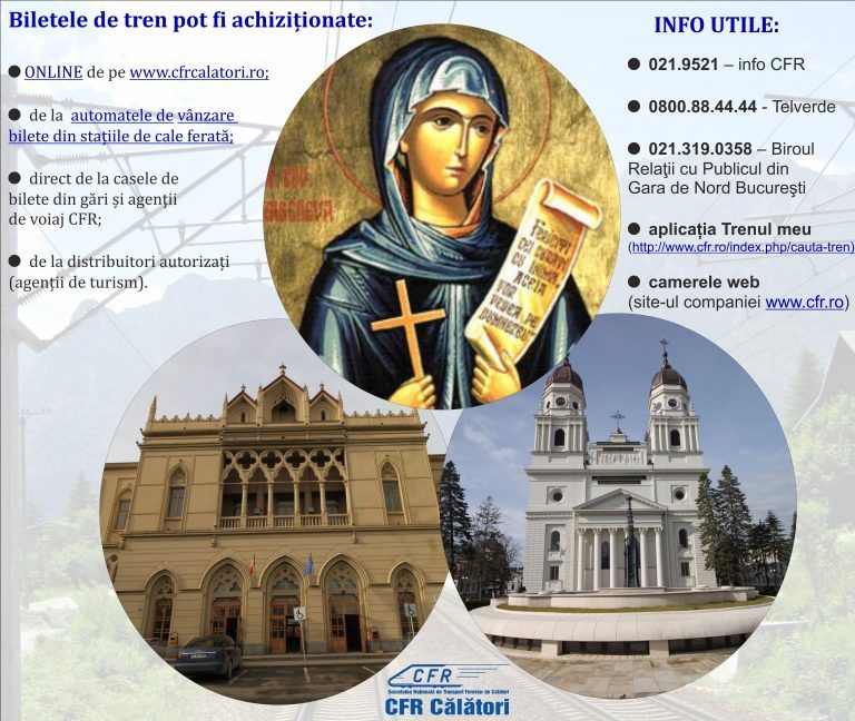 CFR introduce de astăzi garnituri speciale pentru pelerinajul de Sfânta Parascheva
