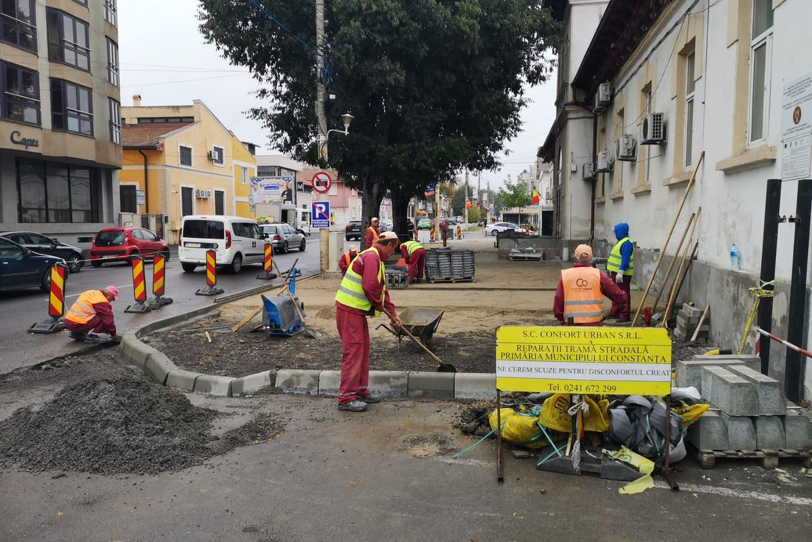 Lucrările de reabilitare a tramei stradale din Constanța, continuă
