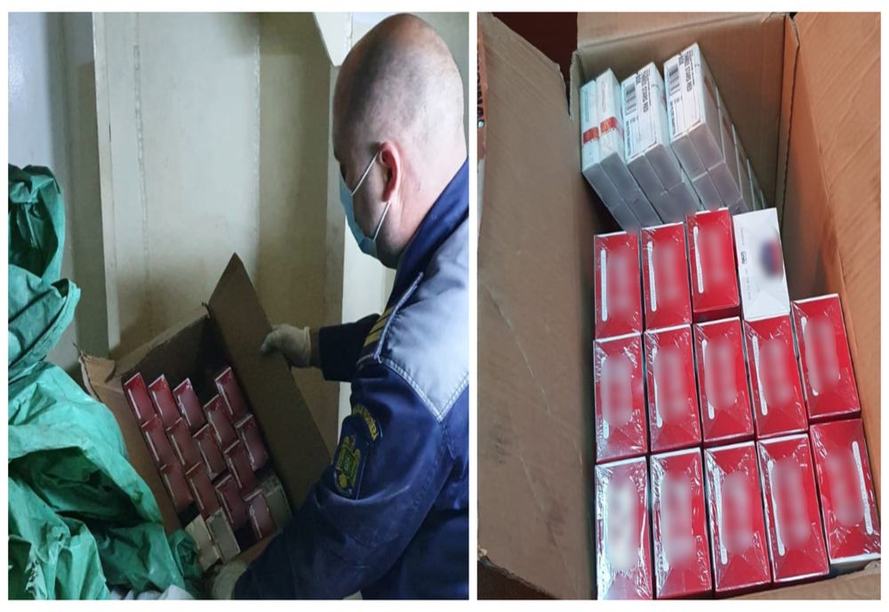 Contrabandă în vremea epidemiei de coronavirus. Câinele polițist Pobaza „a mirosit” țigările ascunse pe o navă