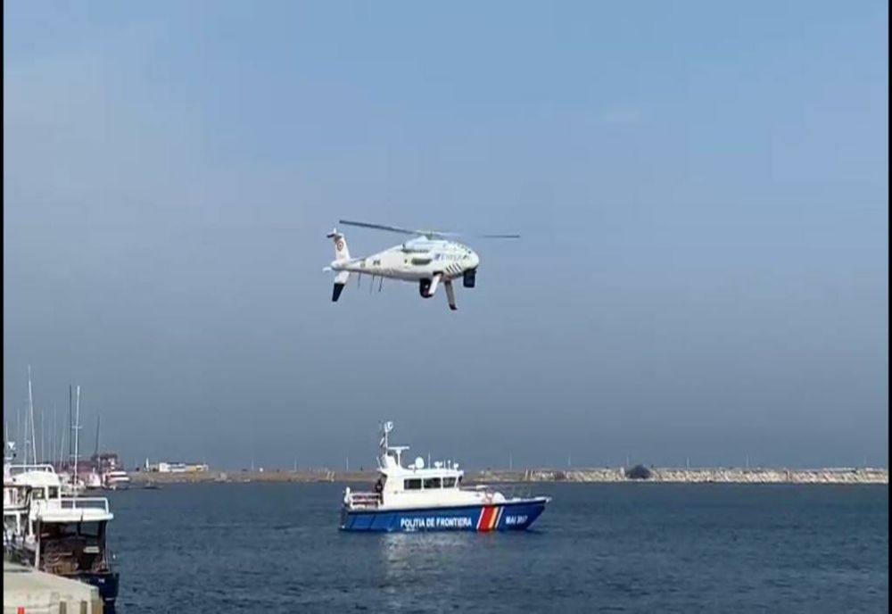 FOTO VIDEO  Dronă de mari dimensiuni pentru supravegherea frontierei maritime a României