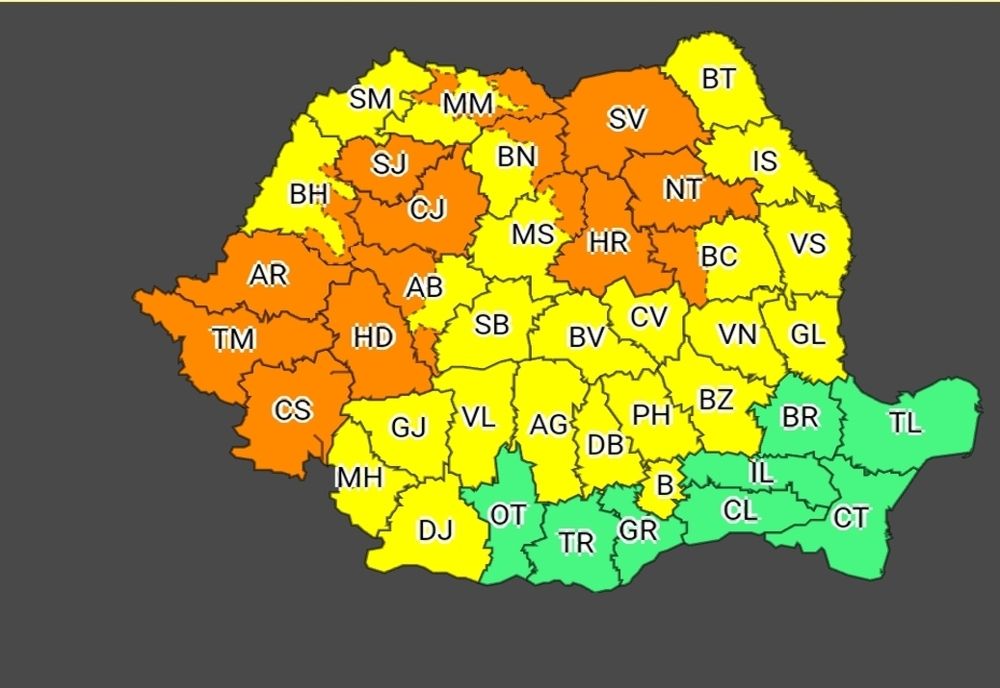 Vreme severă în aproape toată țara! COD PORTOCALIU în mai multe județe