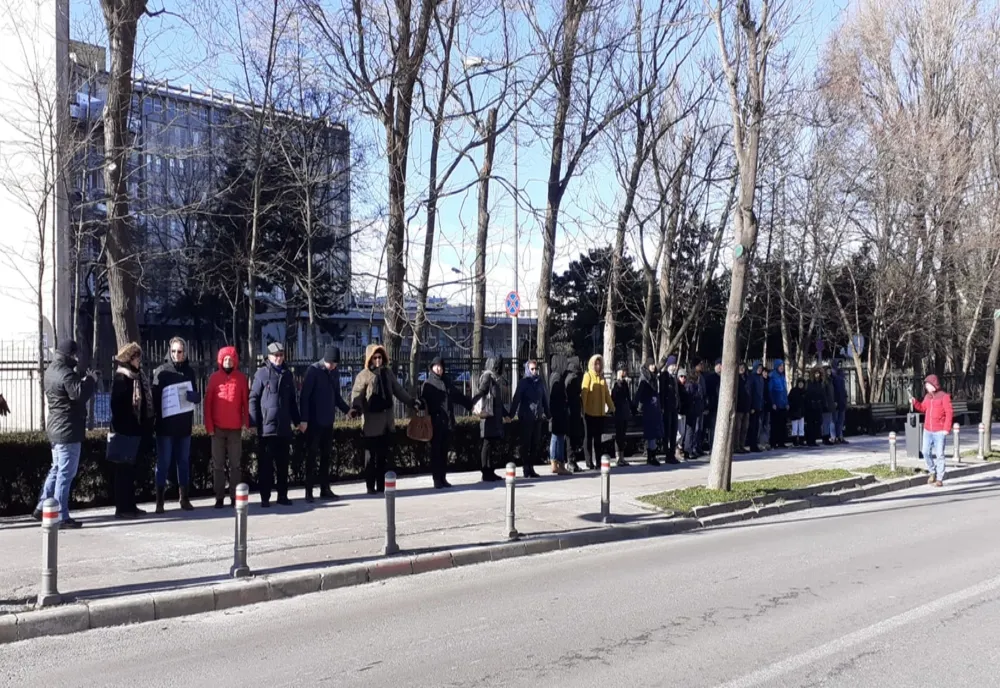 VIDEO| Lanț uman la Spitalul Județean Constanța 