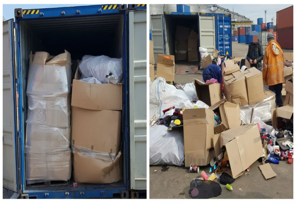  FOTO VIDEO| În plin scandal al deşeurilor, în  Portul Constanţa au fost descoperite alte  containere cu gunoaie