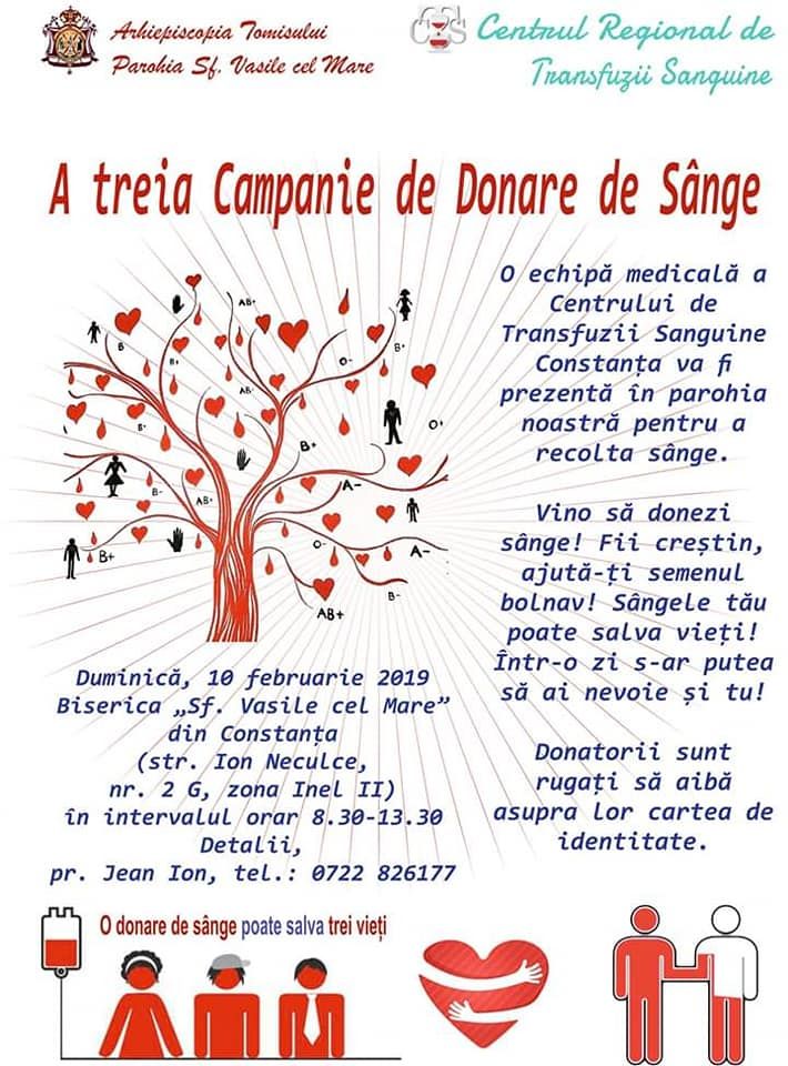Donare de sange parohia Sf. Vasile cel Mare