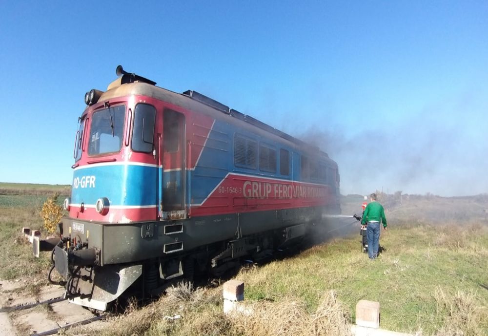 Locomotivă în flăcări între Halta Dorobanțu și Nazarcea