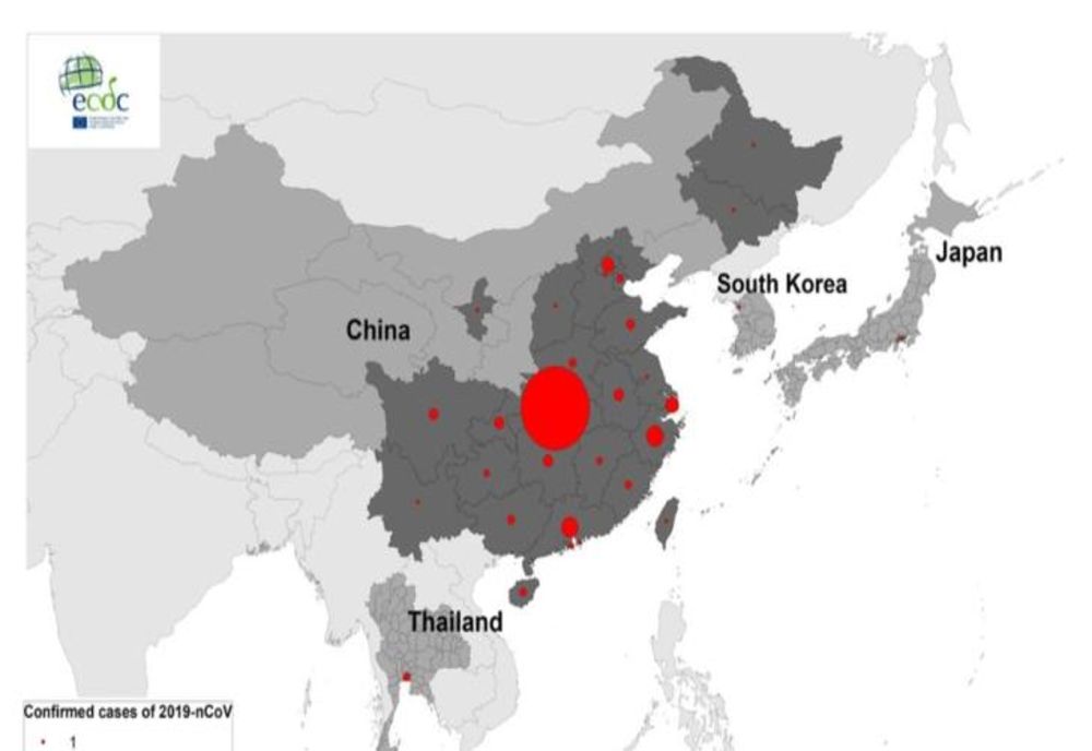Distribuția pe țări a infectării cu noul CORONAVIRUS 2019-nCoV