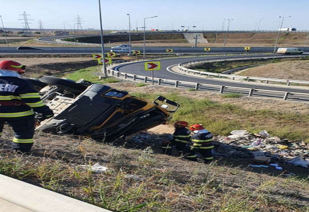 TIR răsturnat pe A4 Ovidiu – Agigea .Traficul este oprit