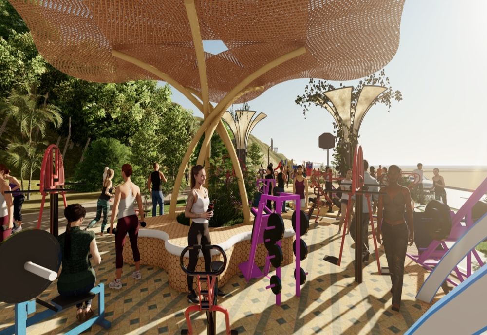 Parc de fitness la malul mării