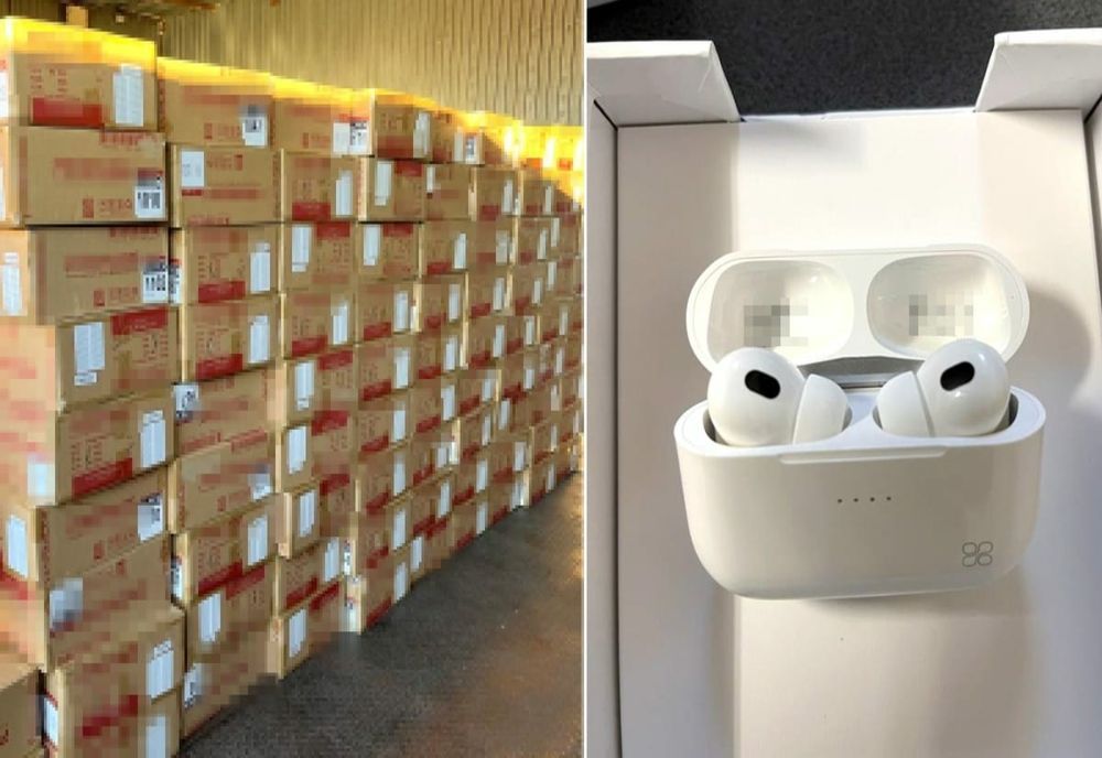 FOTO Căști audio contrafăcute, depistate într-un container în Portul Constanța