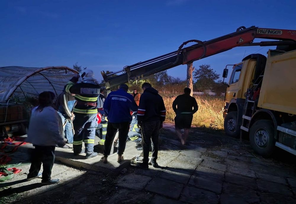 FOTO VIDEO Intervenție contracronometru a pompierilor pentru salvarea unei iepe dintr-un beci