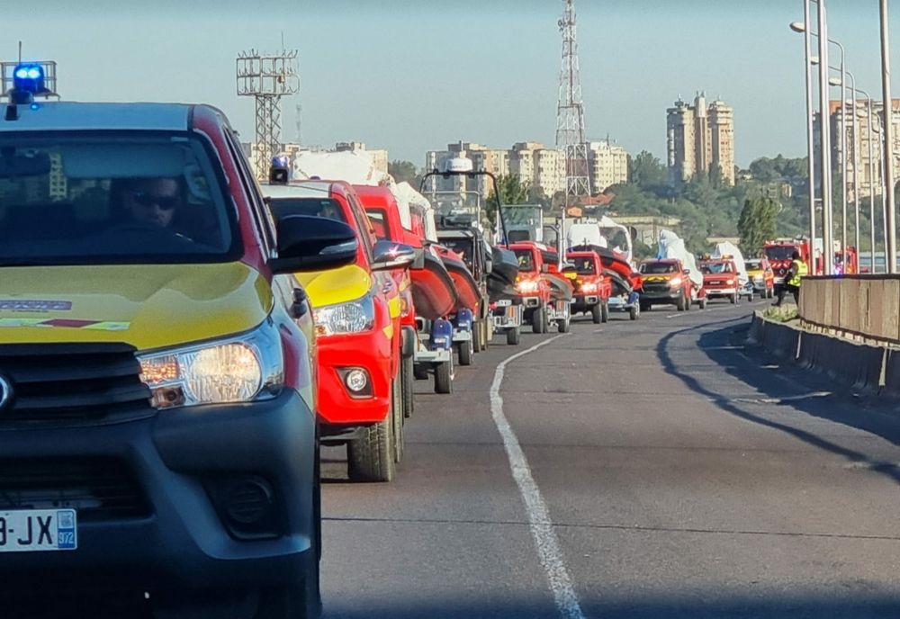 VIDEO Convoiul cu cel mai mare ajutor al Franței pentru Ucraina a plecat din Constanța spre Suceava