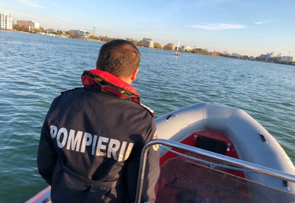 VIDEO Intervenție pe lacul Siutghiol. O persoană în pericol
