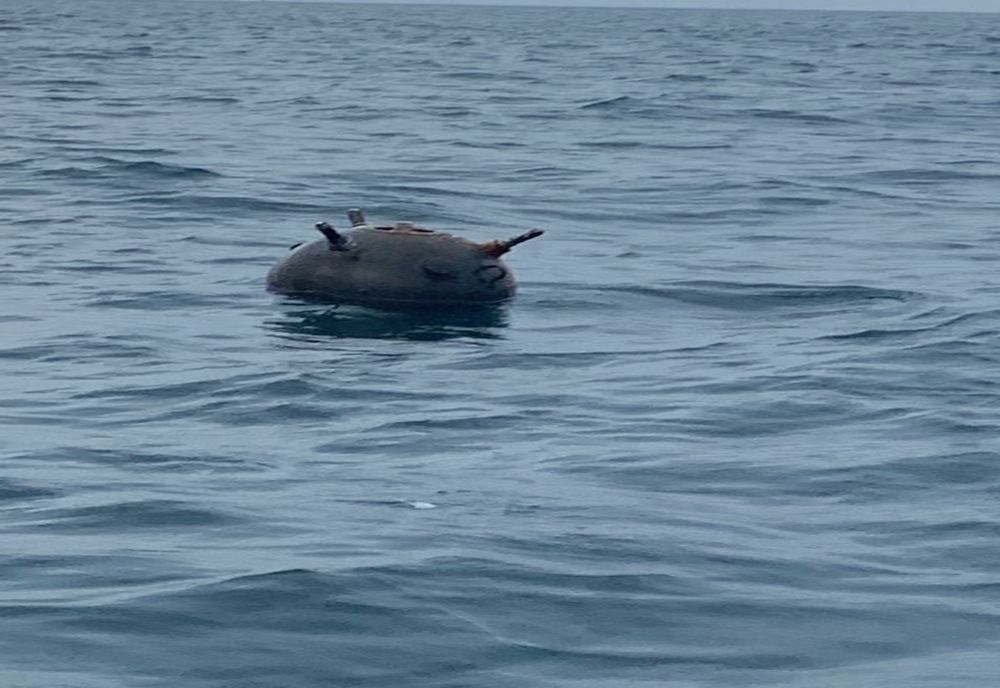 Alertă pe mare. Mină în travers de Capul Midia