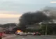 VIDEO Mașină cuprinsă de flăcări, panică pe șosea