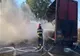 Incendiu TIR pe DN38. Intervin pompierii