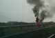 Mașină în flăcări pe Autostrada București - Constanța