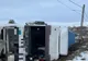 Un șofer ucrainean s-a răsturnat cu TIR-ul pe DN22