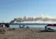 Nor uriaș de fum, vizibil de pe plaja din Eforie Nord, după incendiul izbucnit în Portul Agigea